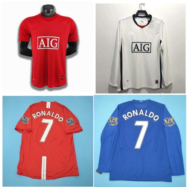 

08 09 manchester ronaldo retro jersey classic vintage scholes vidic nani soccer jerseys 2008 2009 rooney football shirts giggs utd maillot d, Black;yellow