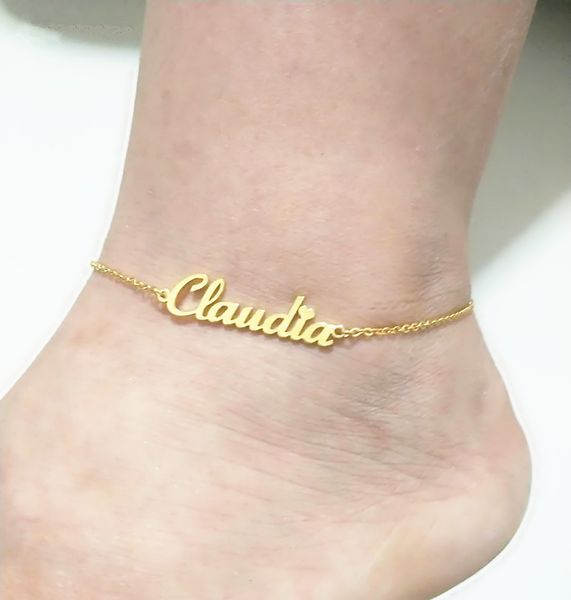

personalized custom name women anklet bracelet foot jewelry handmade any letter alphabet chain anklets birthday gifts girls boys, Red;blue