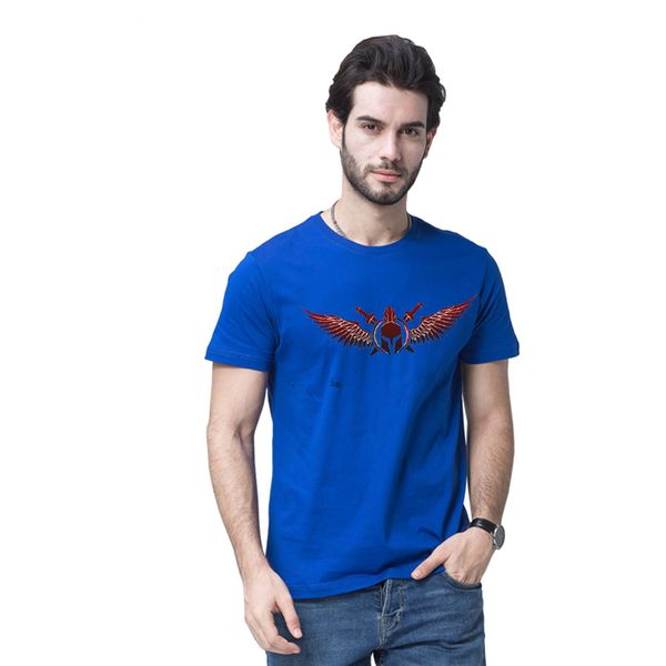 

wing design spartan style men's 100% cotton t-shirt comfortable fresh breathable daily travel street party, White;black