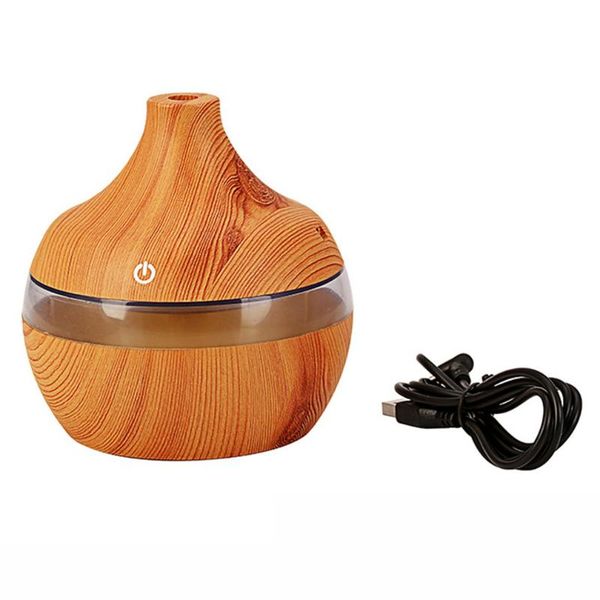 

fragrance lamps 300ml air humidifier wood grain with led lights essential oil diffuser therapy electric mist maker for home