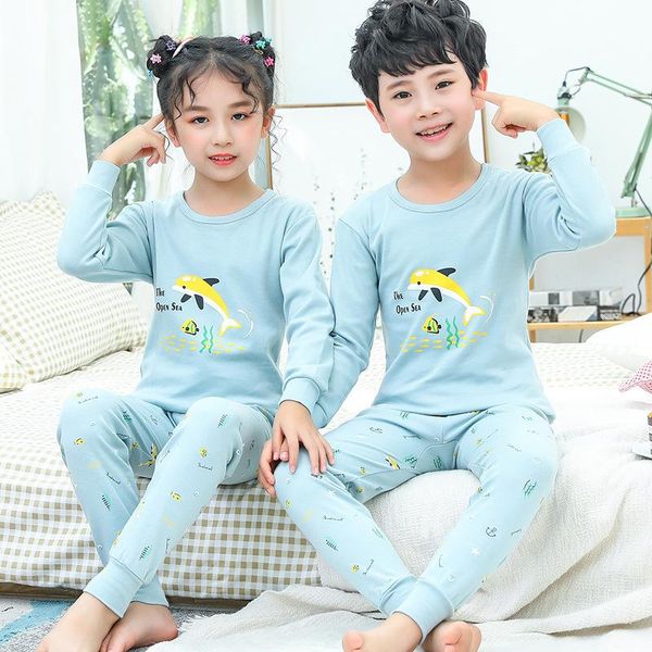 

pajamas teens baby girl autumn long sleeved children's clothing sleepwear cotton pyjamas sets for kids 4 6 8 10 12 14 years, Blue;red