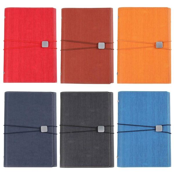 

a5 loose-leaf business three fold notebook stationery can be put in the mobile phone notepad calendar this hand book, Purple;pink