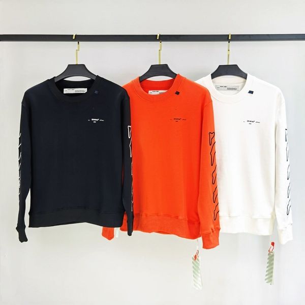 

autumn winter 2021 new back curve classic arrow crew neck loose men's and women's sweater, Black