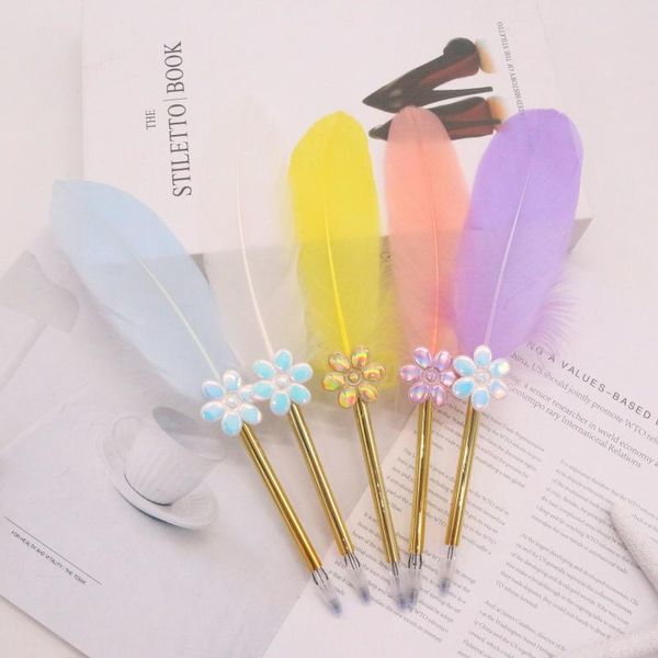 

gel pens european style retro feather pen cute creative student learning gift birthday office school supplies