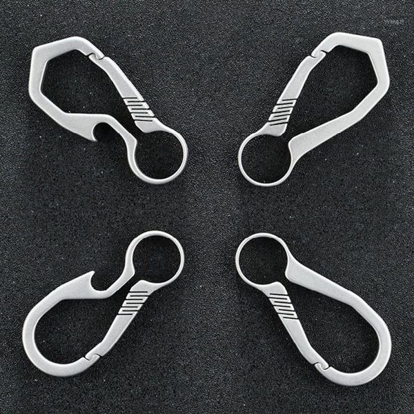 

high-quality lightweight titanium key chain quick-release ring holder men keychain hanging buckle rings jewelry cords, slings and webbing1