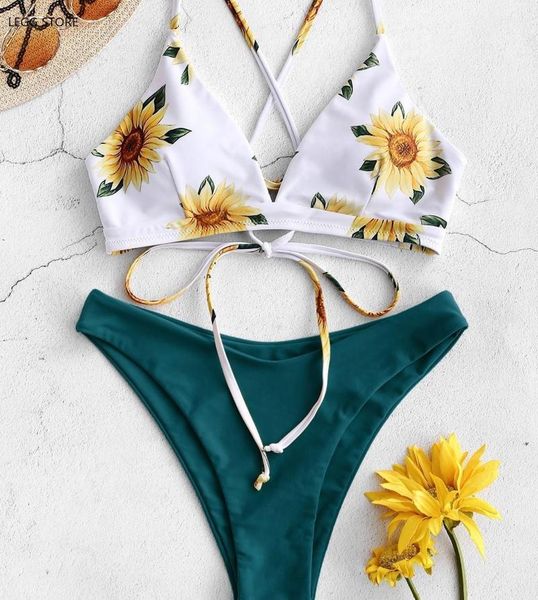 

fast delivery Â women's halter swimwear printed two piece bikini sets
