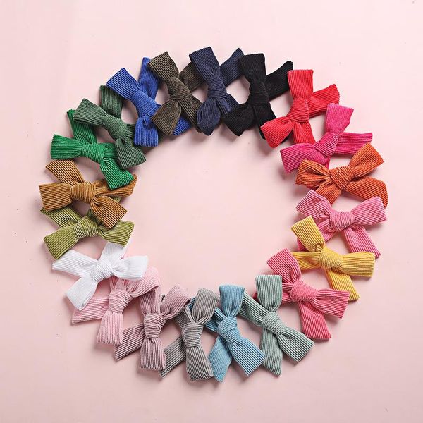 

hair accessories corduroy clips for baby girl bows barrettes infant cord hairpins candy color kids princess toddler hairgrips, Slivery;white
