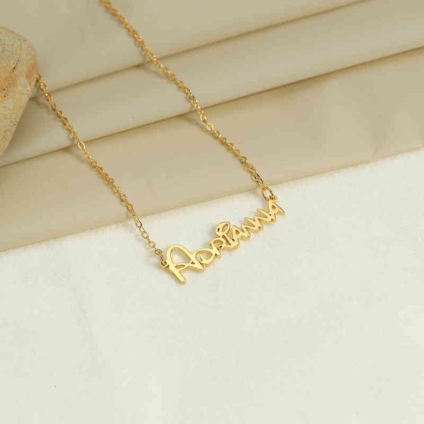 

diy name letter necklace private s925 silver english pendant female