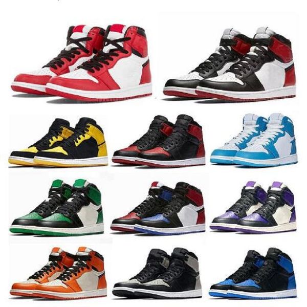 

jumpman 1 basketball shoes og high 1s running unc hyper royal homage to home university blue men sport designer sneakers trainers 36-48