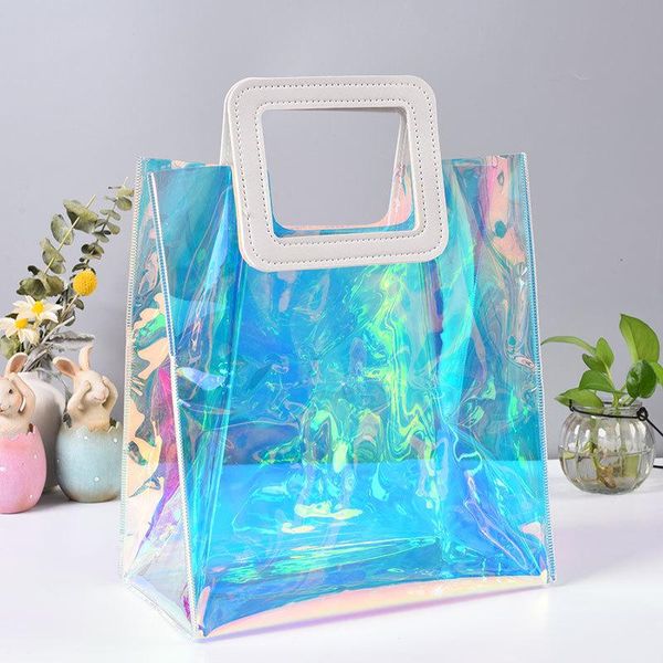 

gift wrap 10pcs transparent/laser jelly handbag lady fashion cosmetics pvc waterproof bag