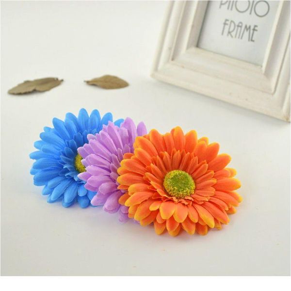 

10pcs artificial gerbera daisy silk flowers heads for home wedding car party decorative diy wreath material festival si jllhrn