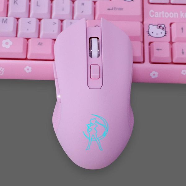 

mice usb,wired, luminous,computeraccessoriesmouse,6 keys pink girl cute gift office game,cartoons, mini gaming mice lapdesktop