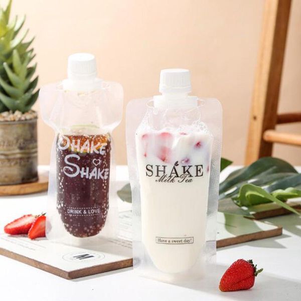 

storage bags 20pcs stand up plastic drink packaging bag spout pouches for beverage liquid juice milk shake coffee