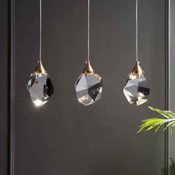 

pendant lamps postmodern crystal kitchen hanging lights nordic restaurant dining room bar luxury led fixtures indoor hanglamp