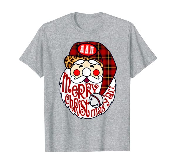 

alpha-delta-pi christmas santa merry xmas y'all sorority t-shirt, White;black
