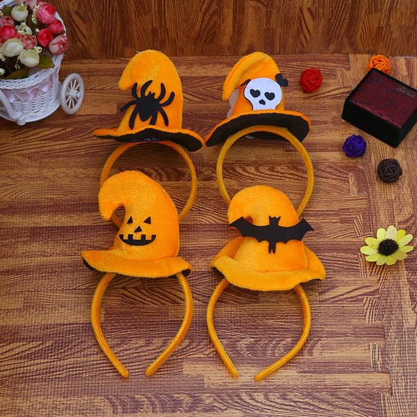 

hair clips & barrettes halloween dec plastic velvet headband for women hat orange spider pattern jewelry accessories gifts, 1 piece, Golden;silver