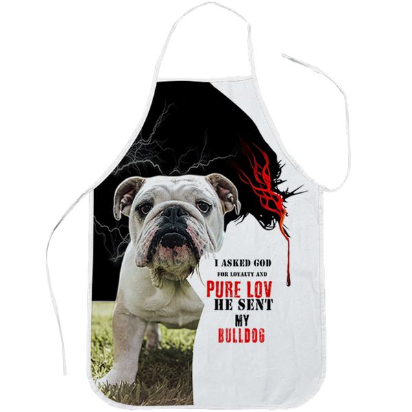 

cloocl animals kitchen apron 3d graphic i asked god for loyalty and pure love he send my pitbull dog polyester baking aprons
