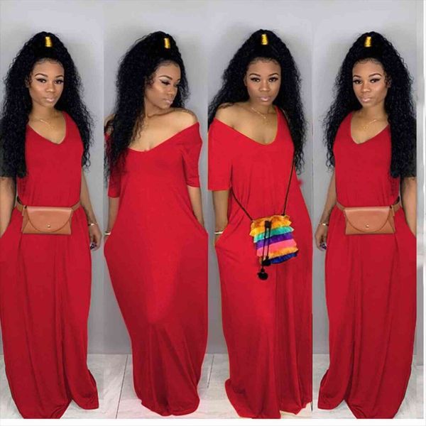 

summer plus size loose long women dresses fashion casual v neck short sleeved street, Black;gray