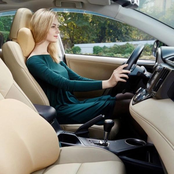 

seat cushions car headrest neck pillow for cushion lumbar support memory foam cotton pad fabric cover soft travel