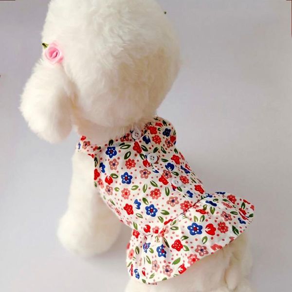 

dog apparel summer clothes cute floral sling dress for small poodle pet dresses
