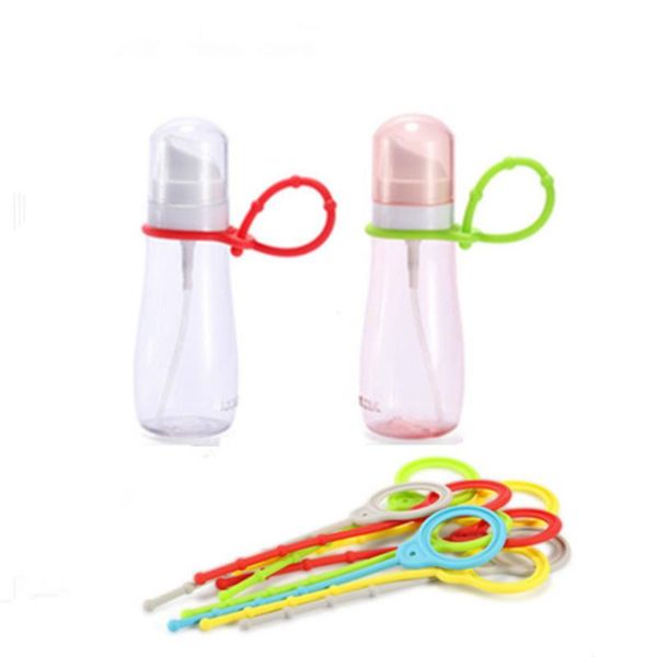 

storage bottles & jars 50/100ml portable refillable bottle with silicone strap hanging rope disinfectant spray travel empty container