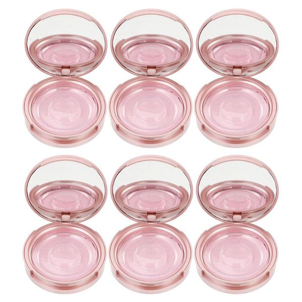 

false eyelashes 6pcs round eyelash packaging box storage case with mirror