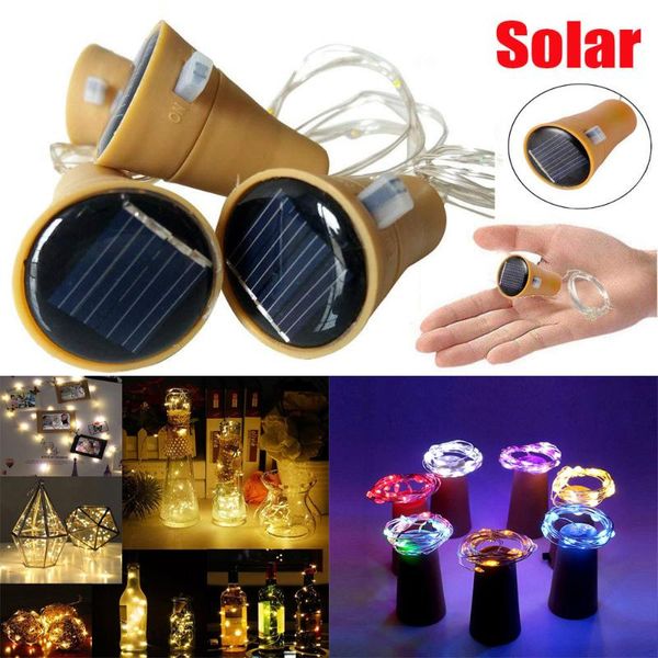 

solar lamps 1m 2m powered garden light led wine bottle outdoor waterproof string lights for party festival yard home decoration