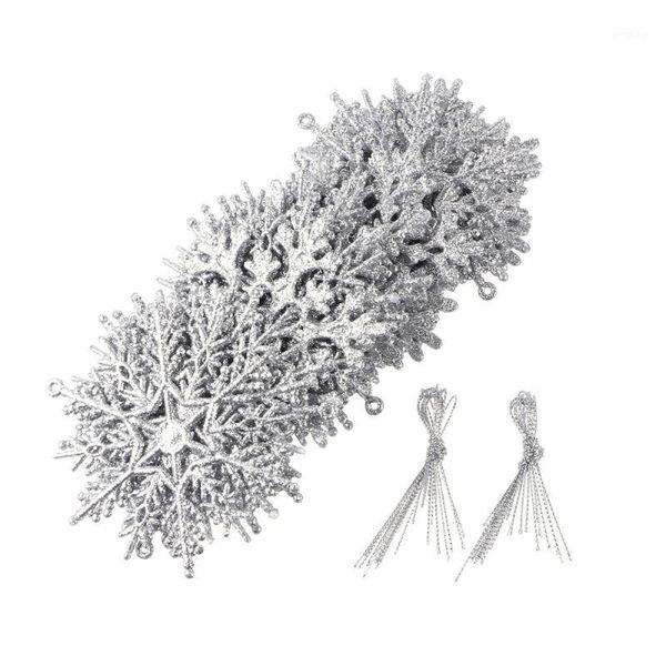 

christmas decorations 24pcs showcase pendants xmas tree ornaments snowflake (silver)