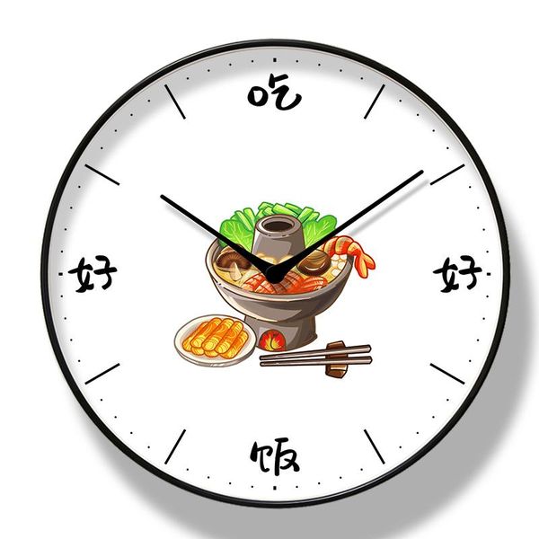 

wall clocks 12 inch chinese style silent clock personality red modern design living room retro charts