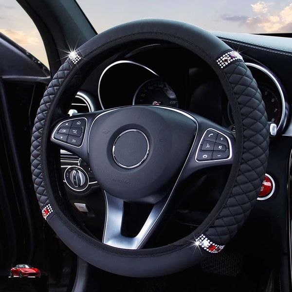 

steering wheel covers car cover without inner ring leather embroidery color diamonds for -benza-klasse -3 series