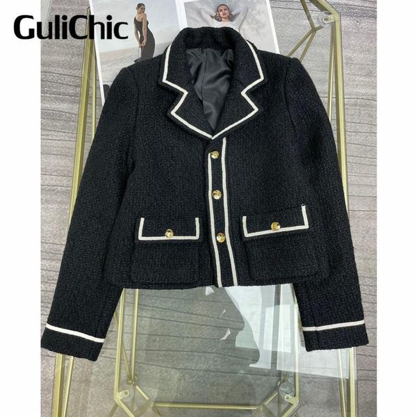 

women's jackets 6.30 high end quality fashion temperament tweed contrast color patchwork slim short jacket women, Black;brown