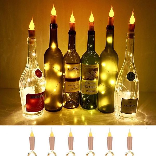 

90cm 200cm flameless candle wine bottle cork led string lights christmas copper wire bottle lights for party wedding de jllaks