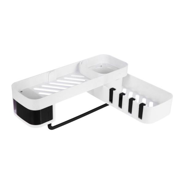 

hooks & rails 1pc simple wall-mount bathroom storage rack useful kitchen shelf