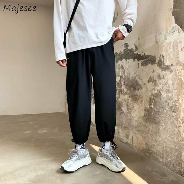

harem pants men ankle-length bundle loose mens solid casual trousers plus size harajuku simple all-match korean hip hop ins chic men's, Black
