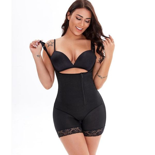 

women's shapers women shapewear waist trainer body shaper high tummy control panties lingeris set bulifter corset bodysuit, Black;white