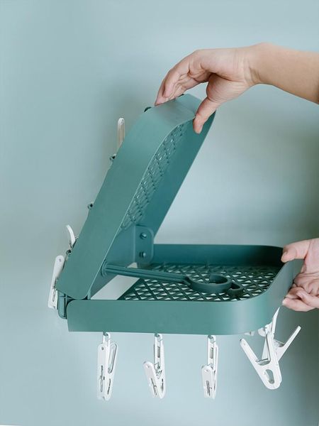 

clothing & wardrobe storage multifunctional folding multi-clip drying rack home balcony hook-up underwear socks children baby clothes clip