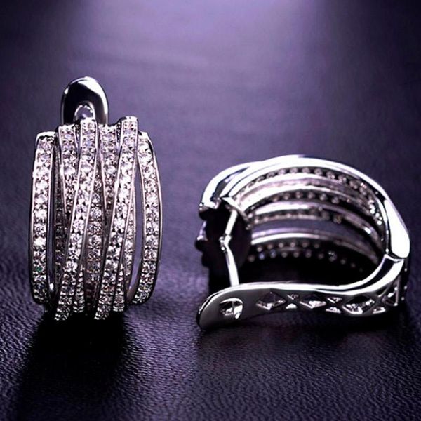 

stud zlxgirl brand copper earring jewelry for women's wedding couple gifts fashion women gold color cubic zircon ears brincos, Golden;silver