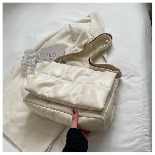 

evening bags fashion padded women shoulder simple pu space cotton crossbody bag large square clutch handbags and purse tote lady