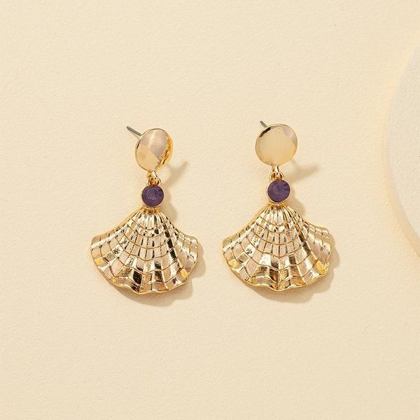 

stud 6 pair /lot fashion jewelry metal shell earrings for women, Golden;silver