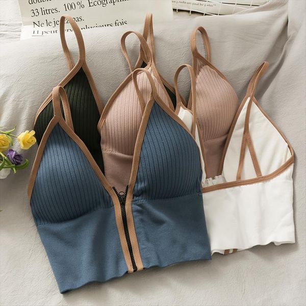 

cotton ziper fly womens camis crop underwear tube lingerie summer, White