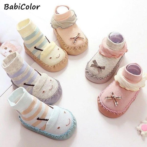 

first walkers toddler baby floor socks shoes with rubber soles infant anti-slip indoor born spring summer autumn knitted