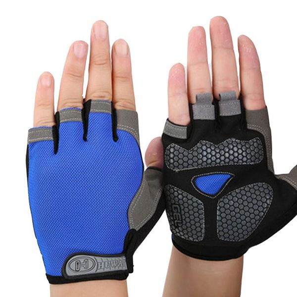

cycling gloves outdoor sports summer thin half finger anti-skid gym workout fitness men women breathable mtb bike, Black