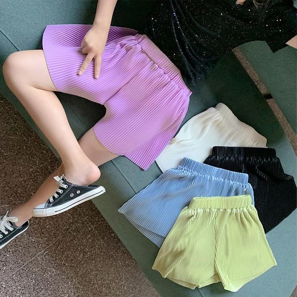 

shorts kids for girls clothes candy color children summer 2021 beach loose casual comfortable pants, Black