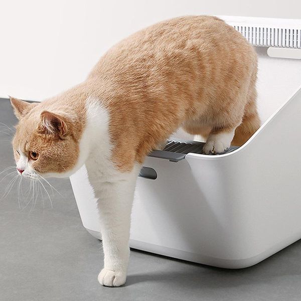 

other cat supplies petkit inductive clean smell open toilet extra large anti-splash liter litter box training kit