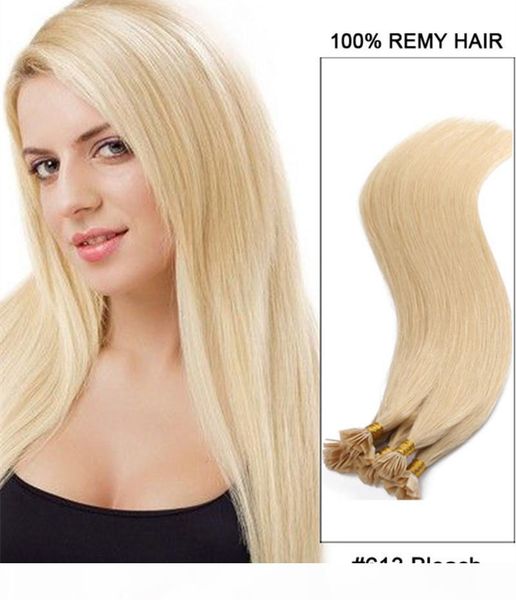 

1gr strand 300st lot italian keratin flat tip in hair extension 16 18 20 22 24inch russion human hair extensions, Black