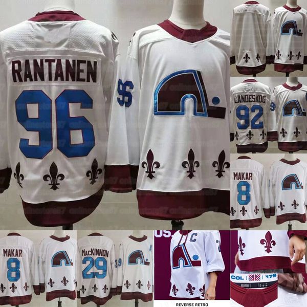 

2021 colorado avalanche jersey 29 nathan mackinnon 8 cale makar 19 joe sakic 92 gabriel landeskog 96 mikko rant 20 saad reverse retro hockey, Black