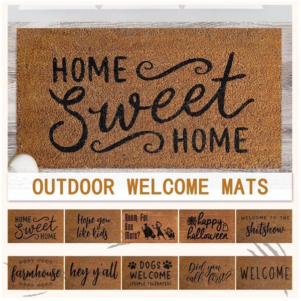 

carpets coir welcome mats for front door funny indoor cartoon entrance doormats rugs home bath living room stair