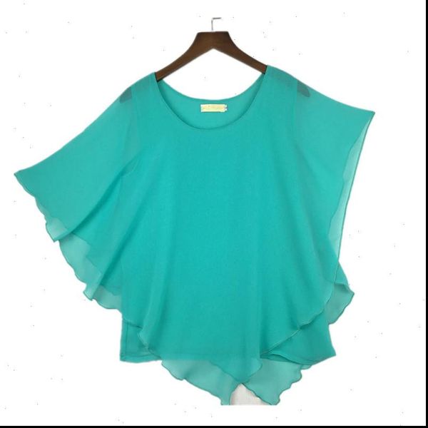 

16 color plus size s 5xl 6xl ladies chiffon blouses chiffon shirts blusas,batwing sleeve shirts women asymmetric shirts, White