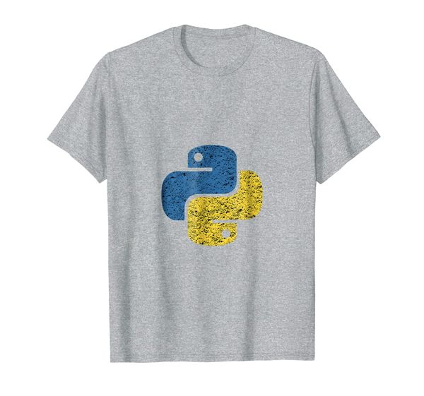 

distressed python logo t-shirt for engineers, White;black