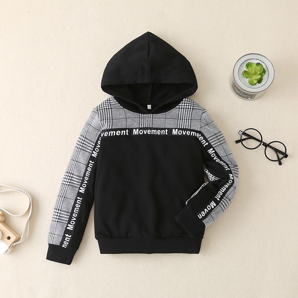 

spring and autumn striped hooded boys' pullover, Blue